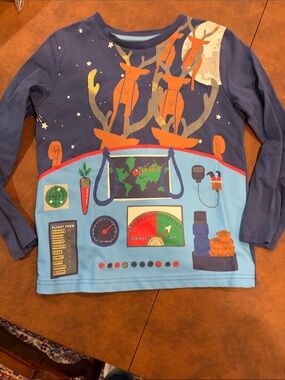 Mini Boden Christmas Shirt Sz 6-7